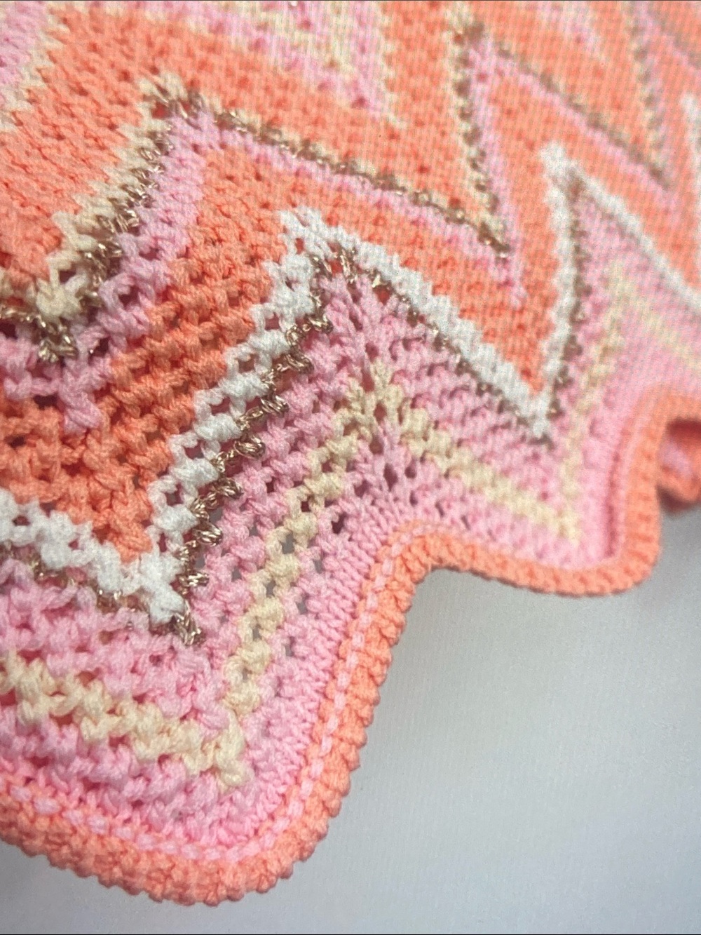 Missoni M Pink Multicolor Zigzag Knit Cropped Cardigan - Picture 6 of 9
